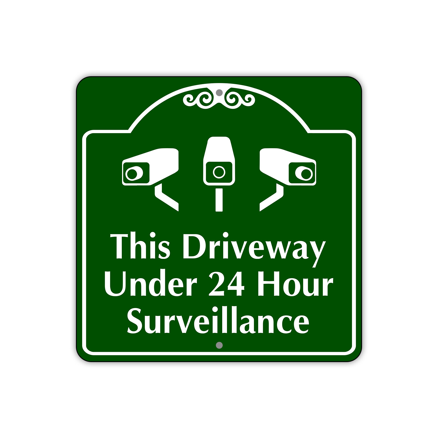 This Driveway Under 24 Hour Surveillance Novelty Aluminum Metal Sign 12"x12"