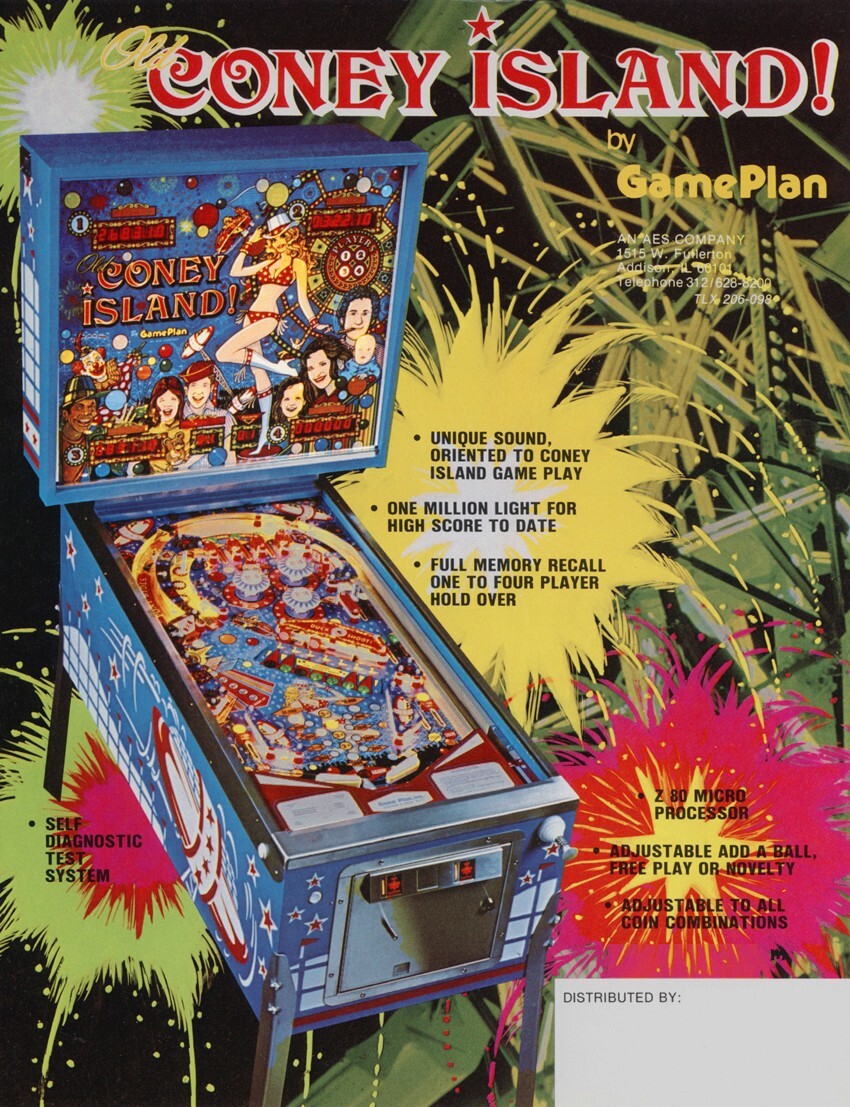 1979 Game Plan Old Coney Island ! Pinball Rubber Ring Kit