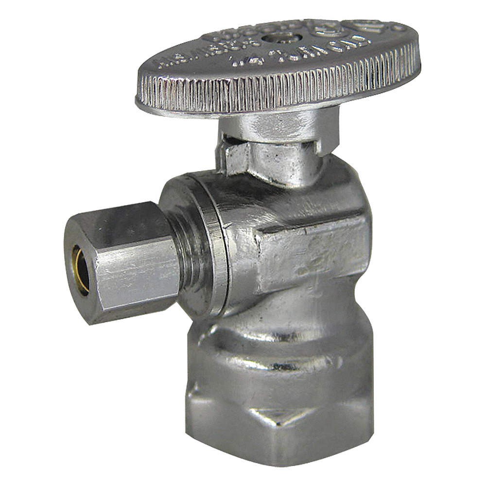 KISSLER 88-9360 Water Supply Stop,Brass,1/4-Turn,1/2" 39AP76