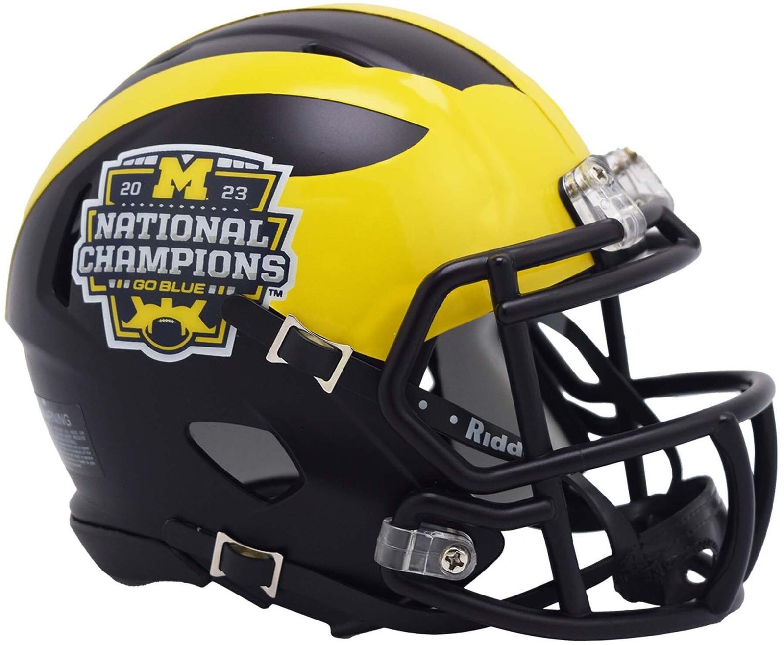 Michigan Wolverines Riddell 2023 College Football Playoff Champions Mini Helmet