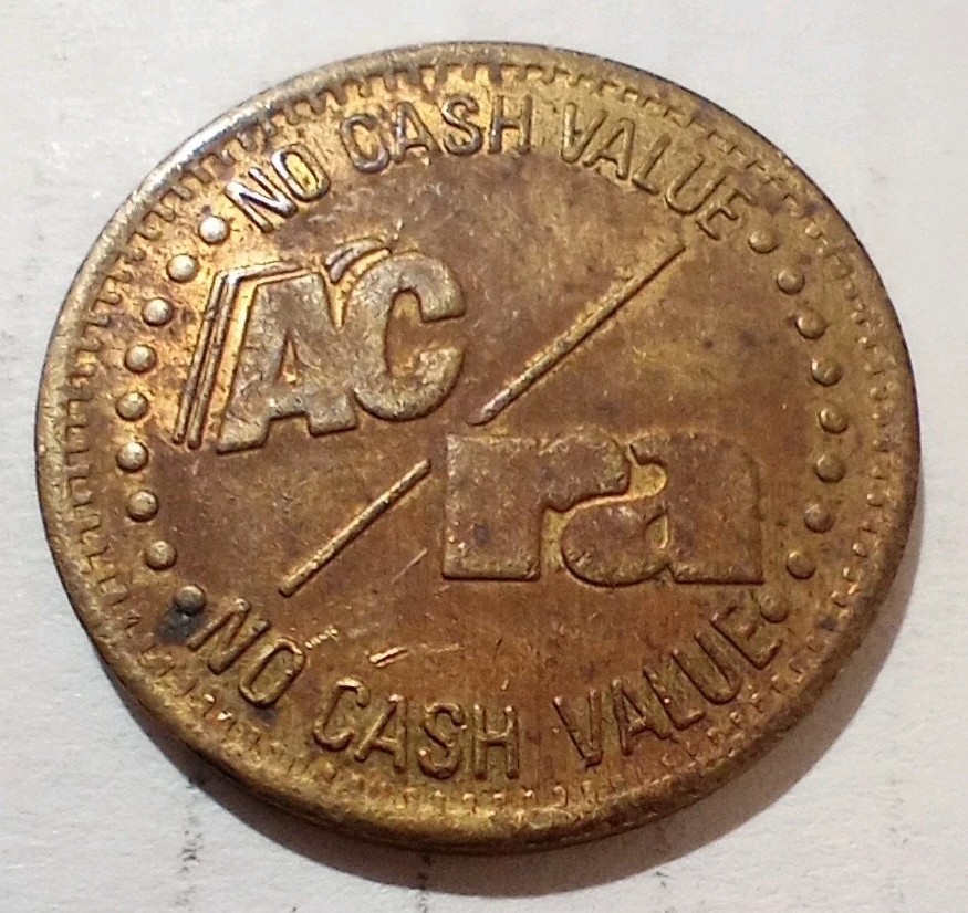 VINTAGE AC/RA ARCADE TOKEN NEW YORK DEFUNCT NY Just Fun Is More Fun