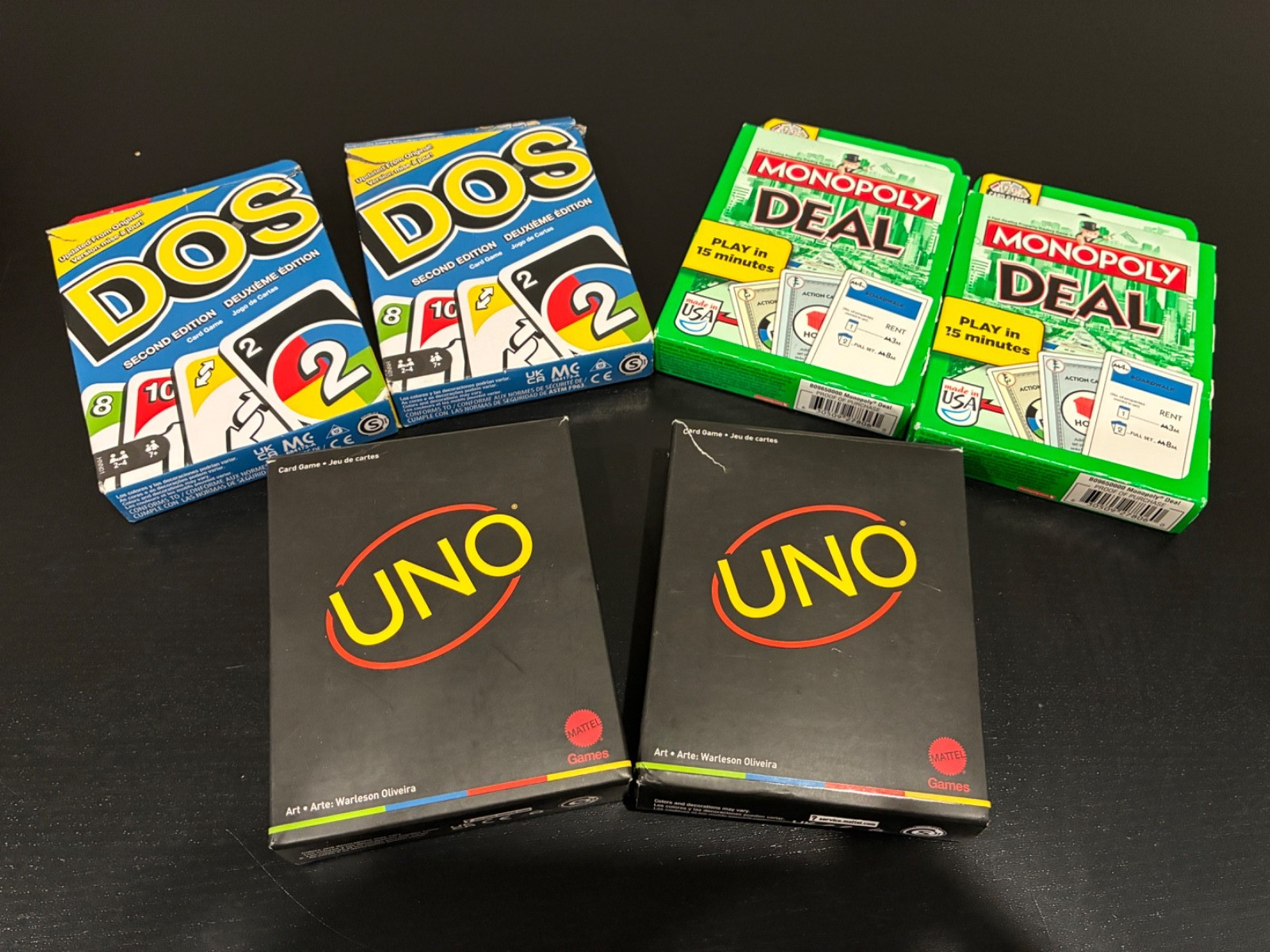 Card Games Multi Listing UNO Minimalist DOS 2nd Edition Monopoly Deal Used
