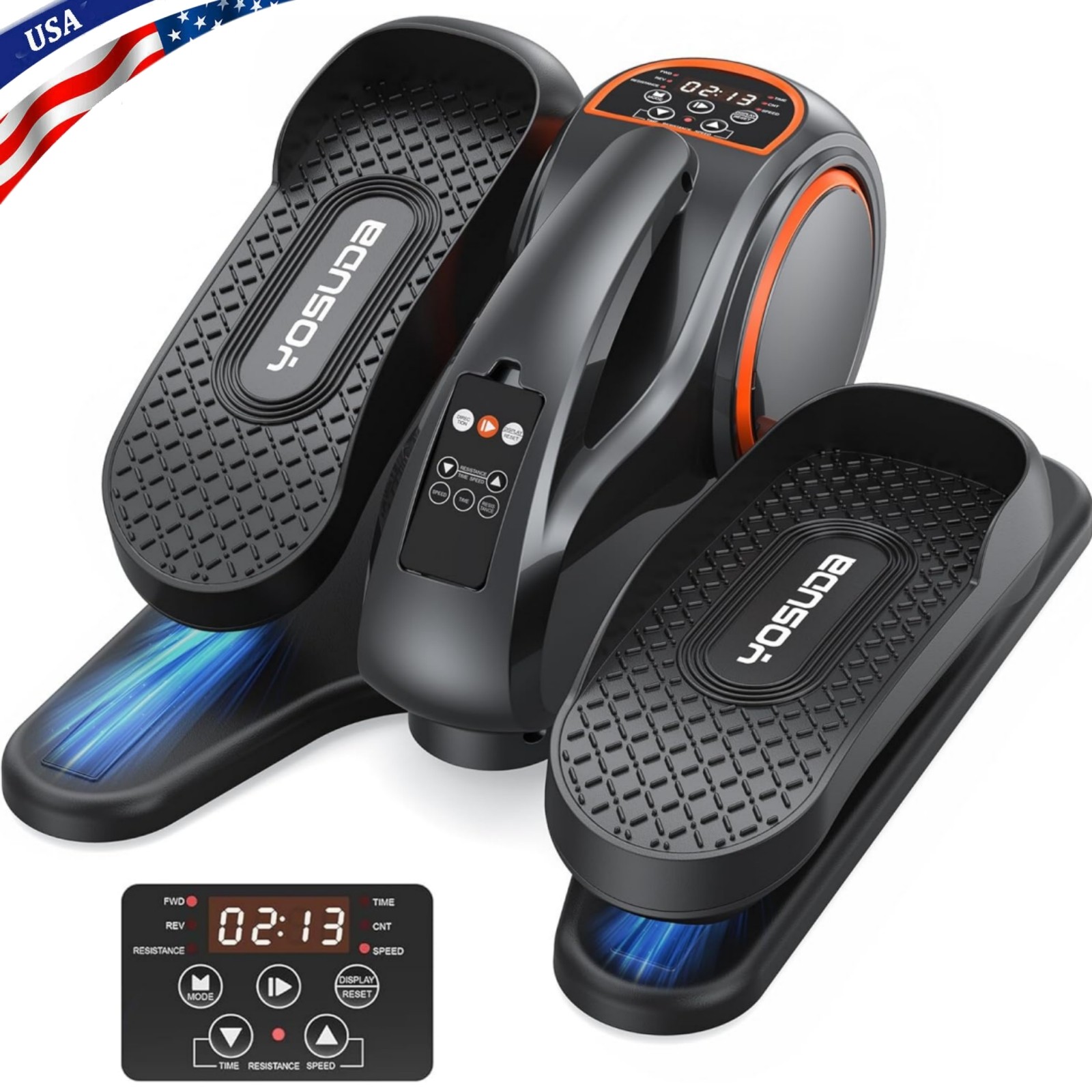 Under Desk Elliptical Machine Elliptical Exercise Machine w 10-Level Resistance