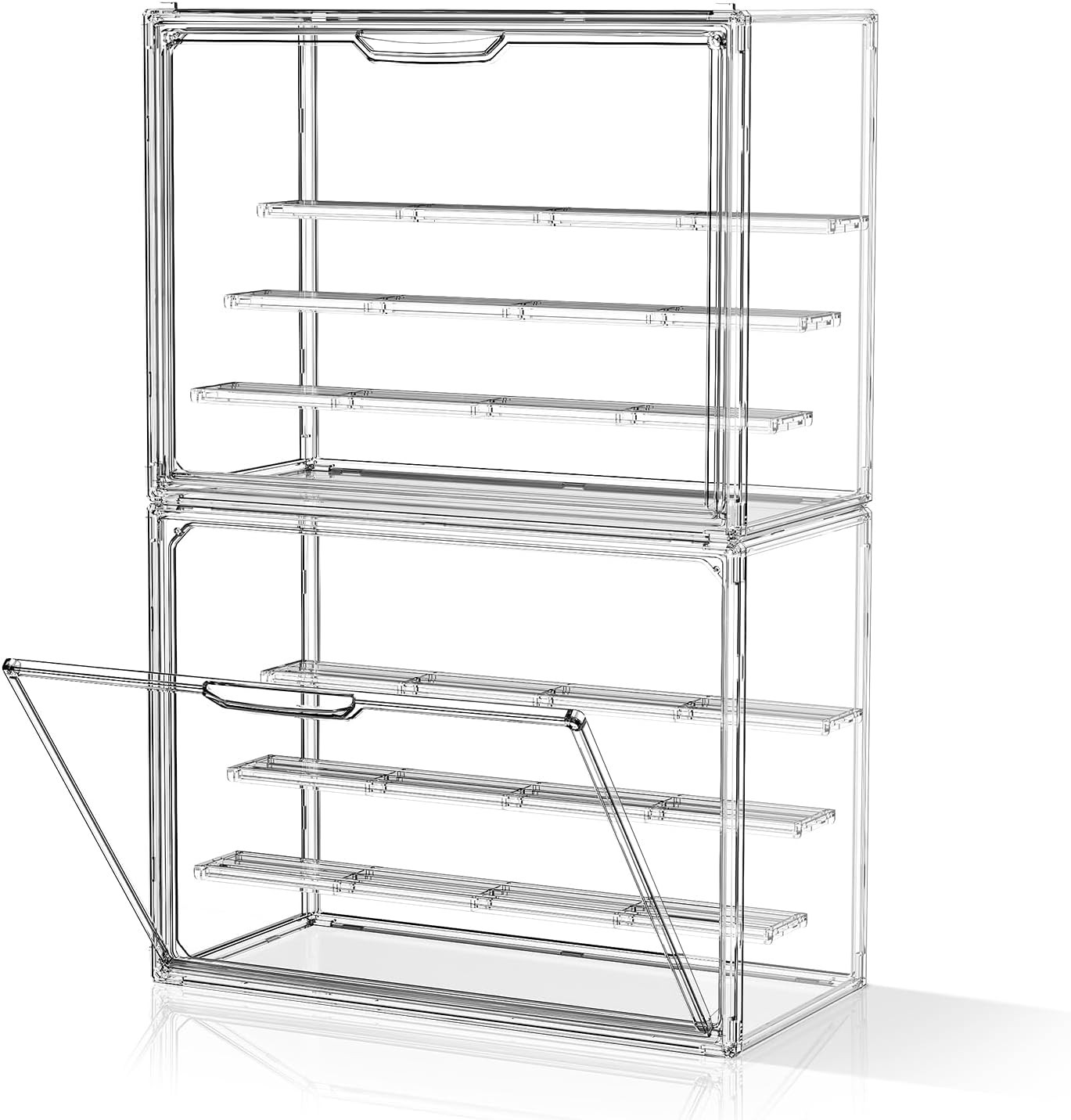 Clear Acrylic Display Case 4 Layers - 2 Pack Figure Figurine Display Case