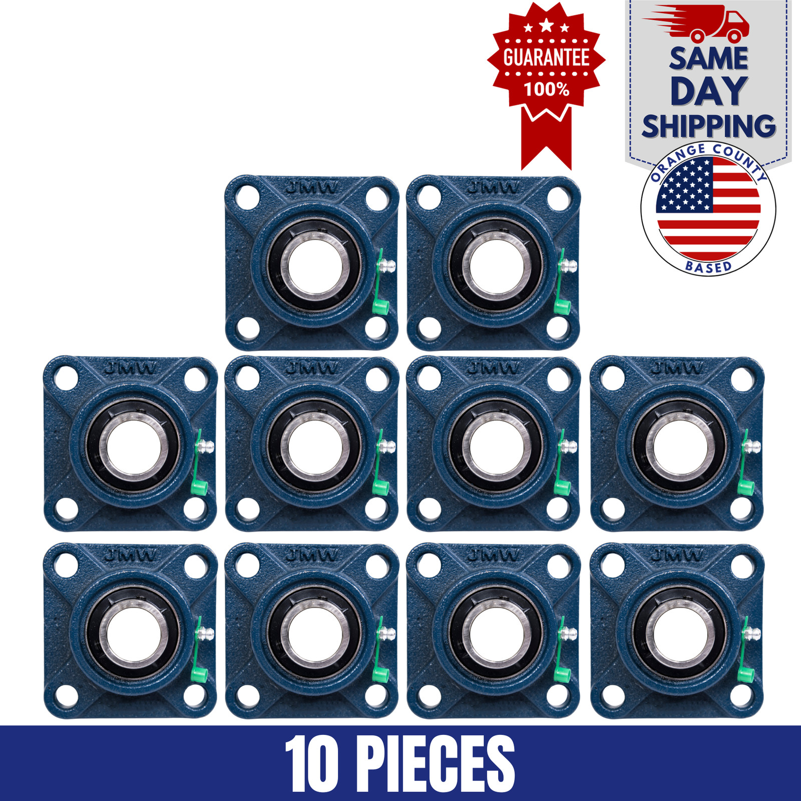 UCF206-20 Pillow Block Flange Bearing 1-1/4" Bore 4 Bolt Solid Base (10PCS)