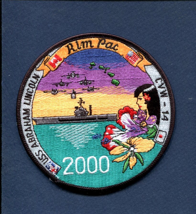 CVN-72 USS ABRAHAM LINCOLN CVW-14 RIMPAC 2000 NAVY Ship Squadron Cruise Patch