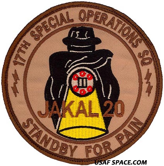 USAF 17th SPECIAL OPERATIONS SQ -17 SOS - JAKAL 20 - DESERT ORIGINAL VEL PATCH
