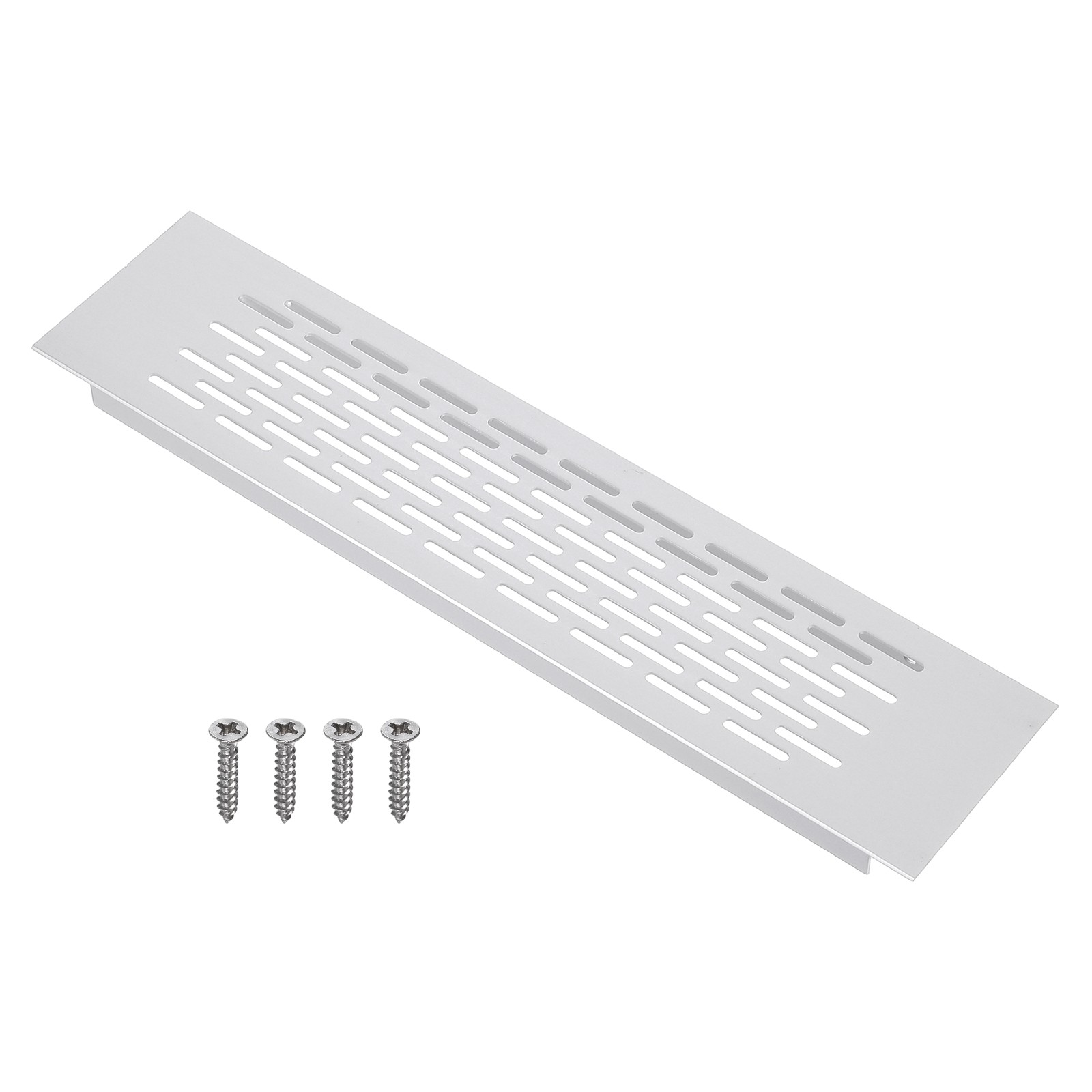 1 Set Door Vent Cover,12 x 3Inch Grille Ventilation Cover, Silver