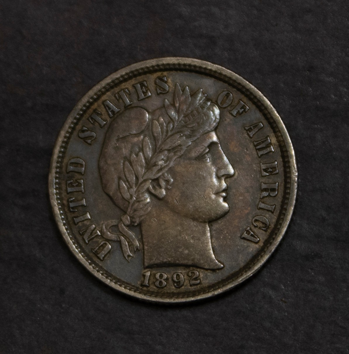 1892 Barber Dime AU  Lot 5386