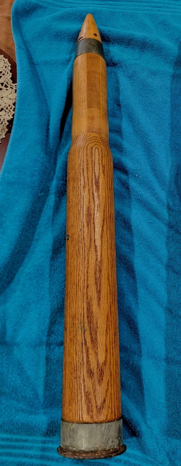 WW2 US Wood Dummy Navy Mk-6 Practice Dummy Cartridge 35"x4" 24#