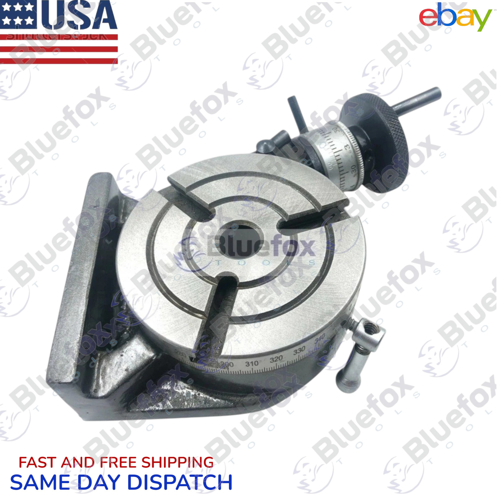 4" Inch/ 100 mm Rotary Table (3  Slot) MT-2 Bore  Milling Lathe