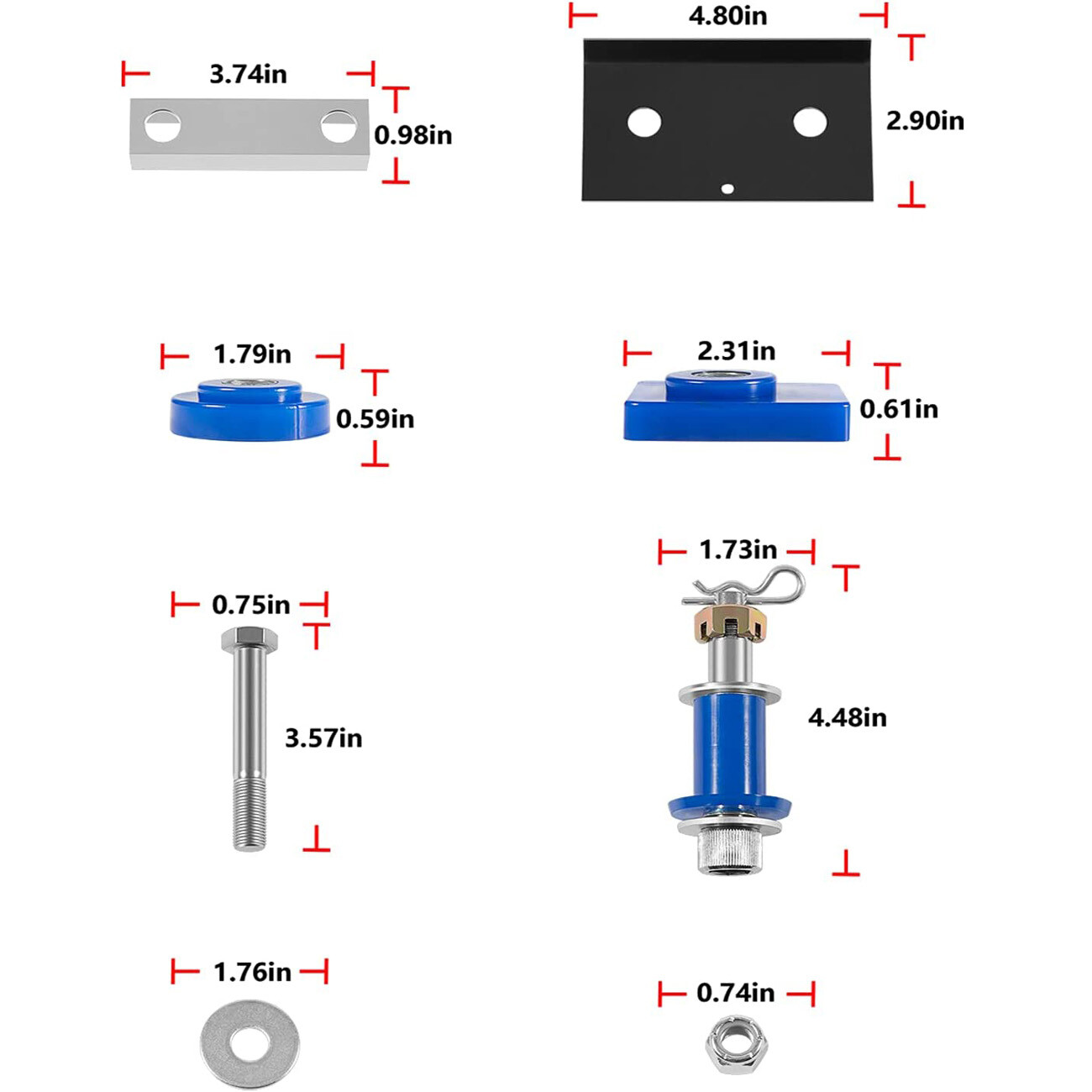 Engine Hood Hinge Pivot Bushing & Mounting Bolt Set Kits For Peterbilt 378 379