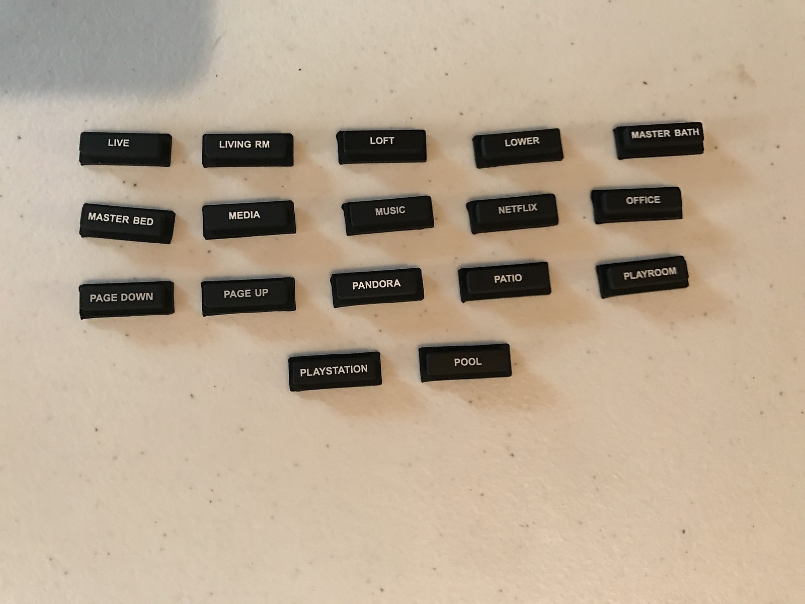 Crestron HR-100 HR-150 Engraved Remote Buttons