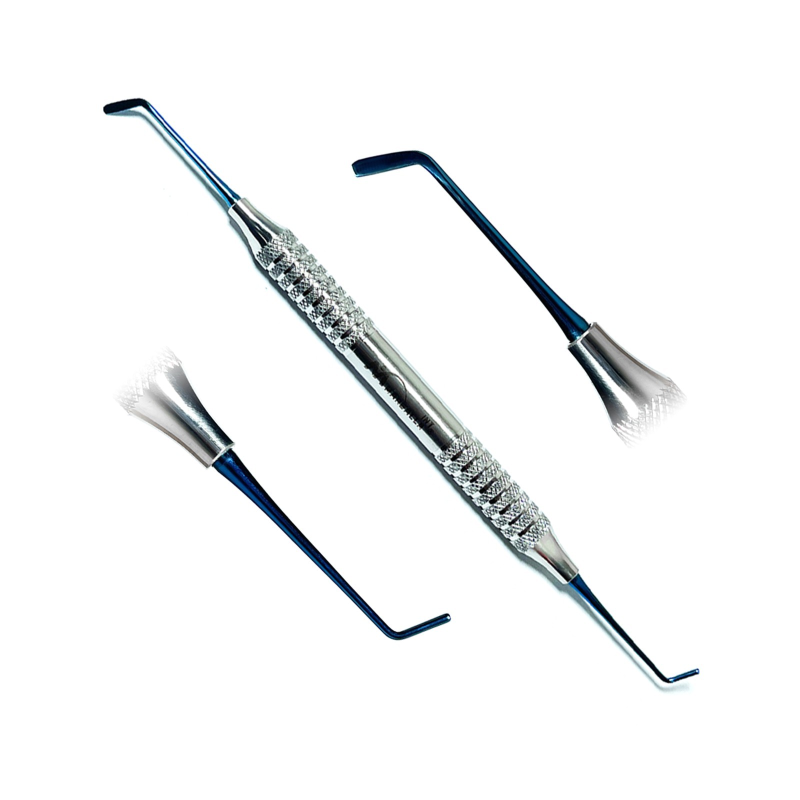 Dental Composite Filling Instruments Spatula & Plugger Titanium Blue Tips