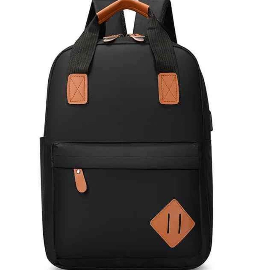 3PCS Travel Backpack Set Laptop Backpack W/ USB Port Chest Bag & Handbag Black