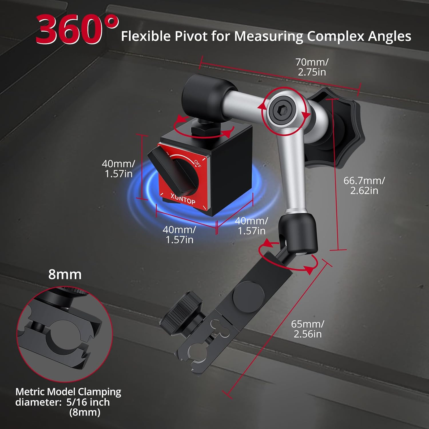 Precision & Machining Kit: 0-1" Digital Indicator with 90Lbs Magnetic Base & 50P