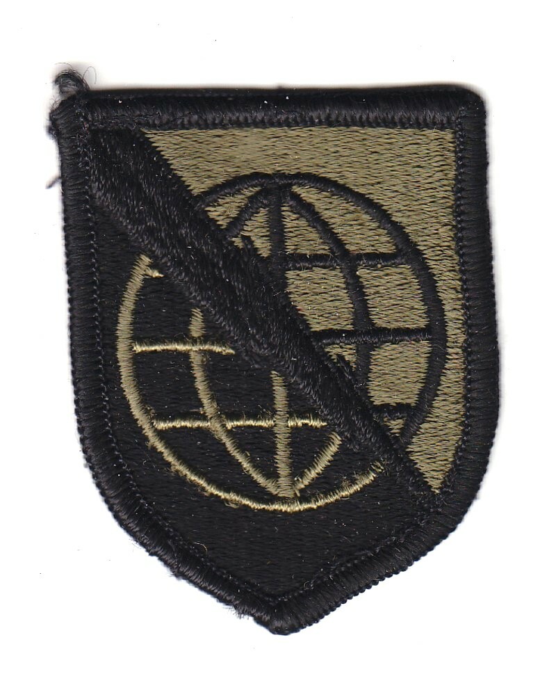Army Patch: Strategic Communications Command - subdued, merrowed edge