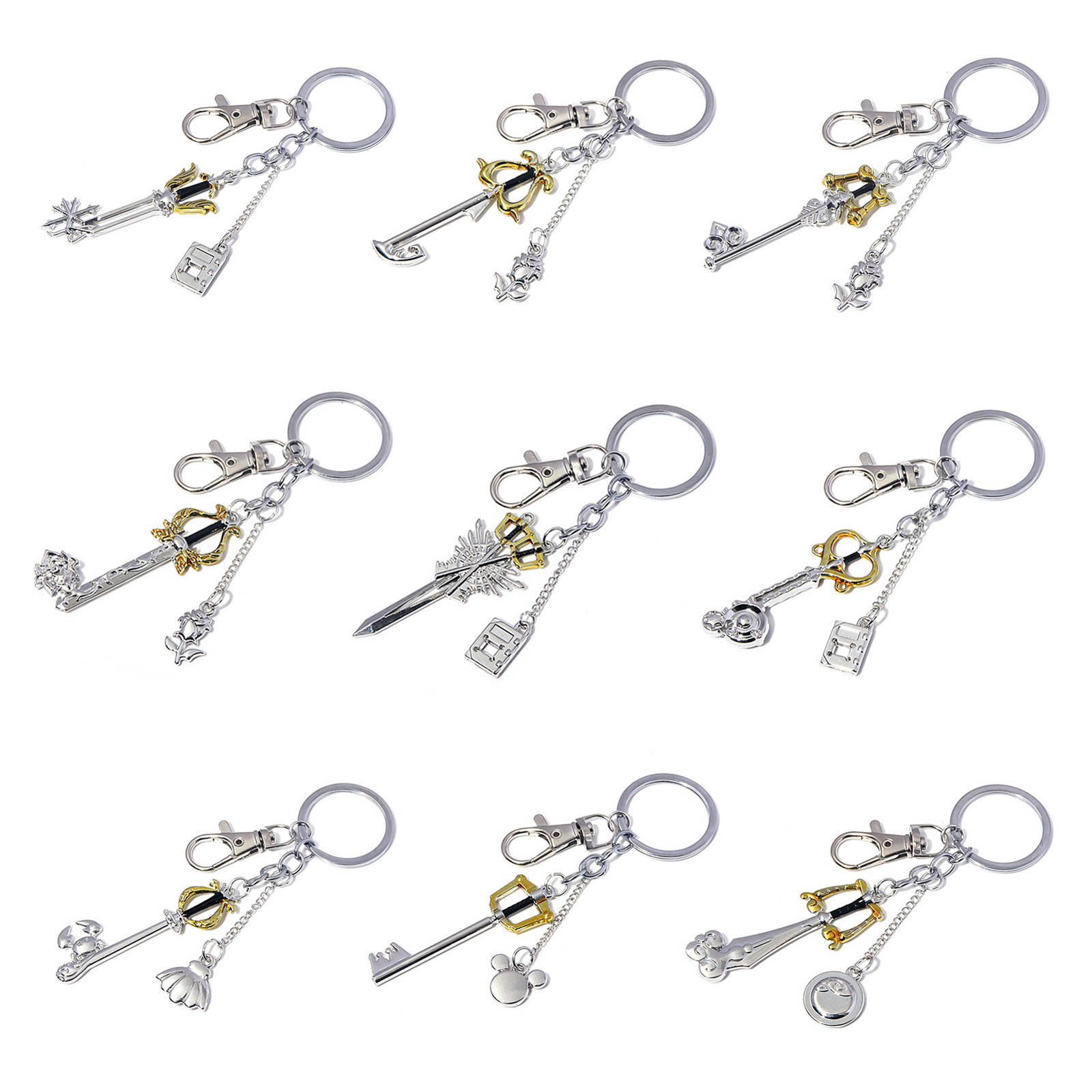 Kingdom Hearts sora riku kairi Cartoon Metal Animation Key Chain Anime Keychain