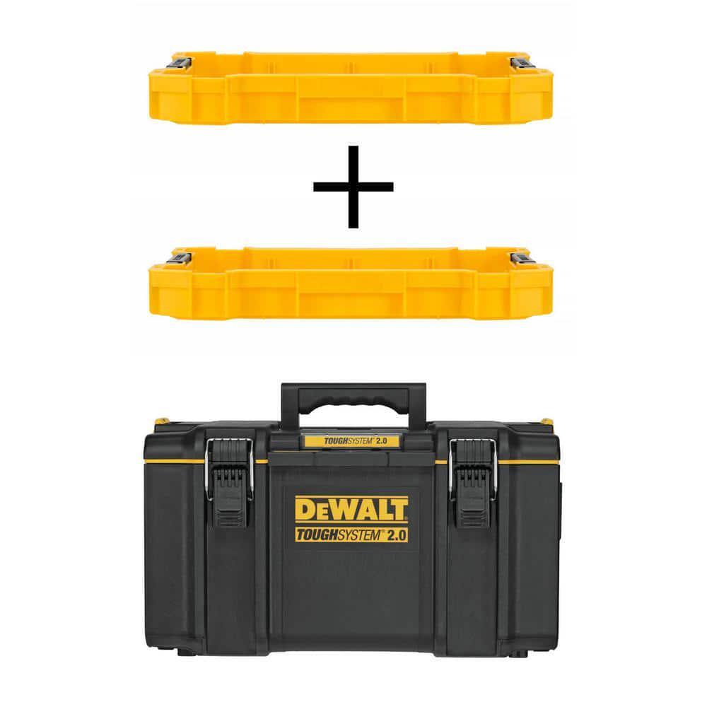TOUGHSYSTEM 2.0 22 in. Shallow Tool Tray (2 Pack) and TOUGHSYSTEM 2.0 22 in. Box