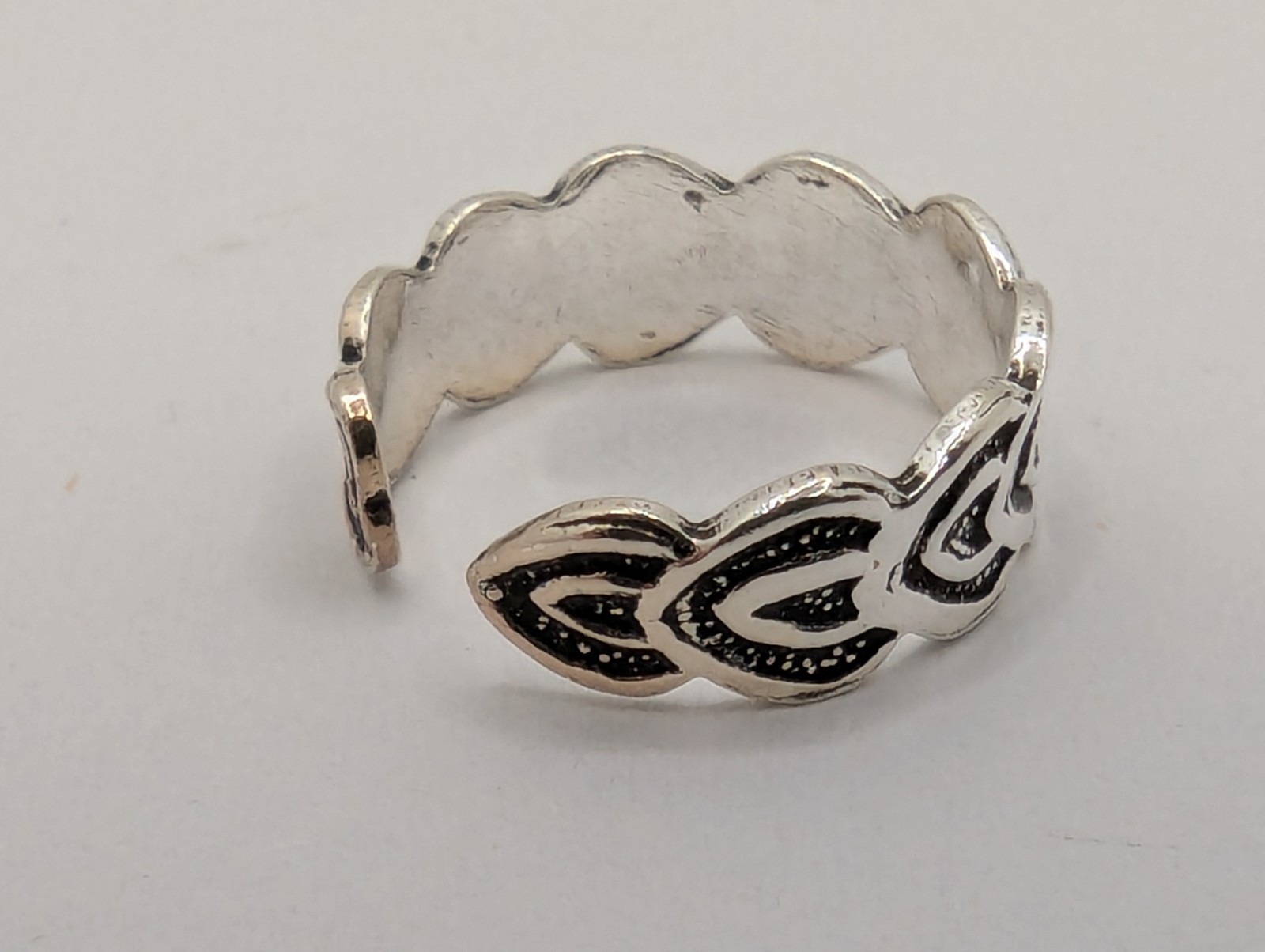 Sterling Silver Toe Ring. Hearts Design. Adjustable Size. 925 Sterling Silver
