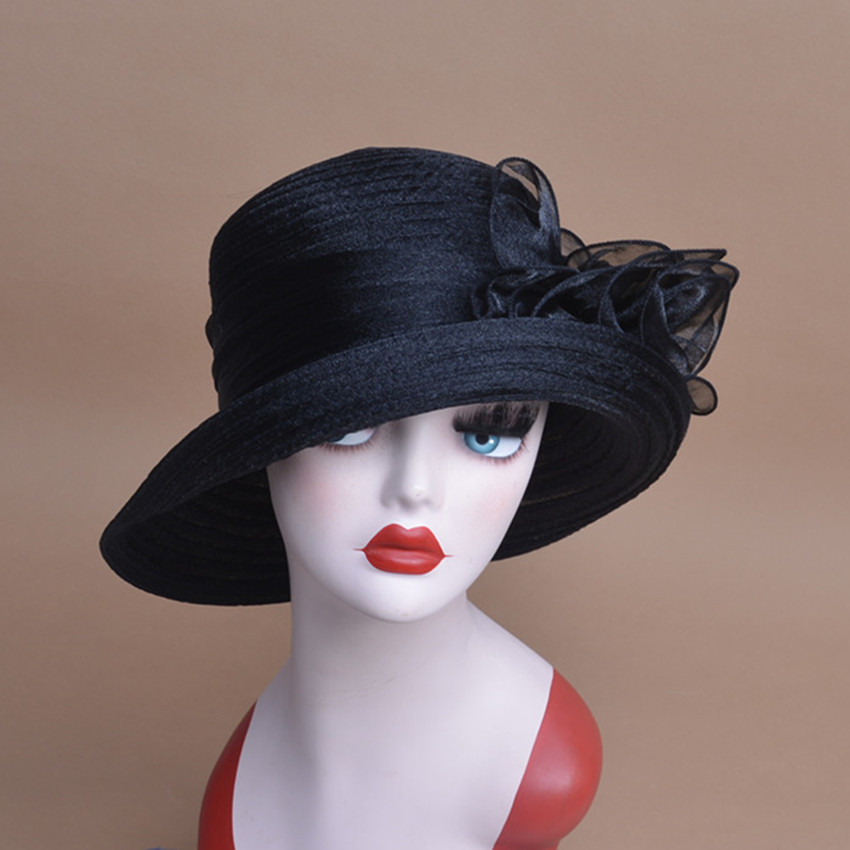 Womens Organza Bowler Bucket Cloche Kentucky Derby Church Sun Beach Hat A267