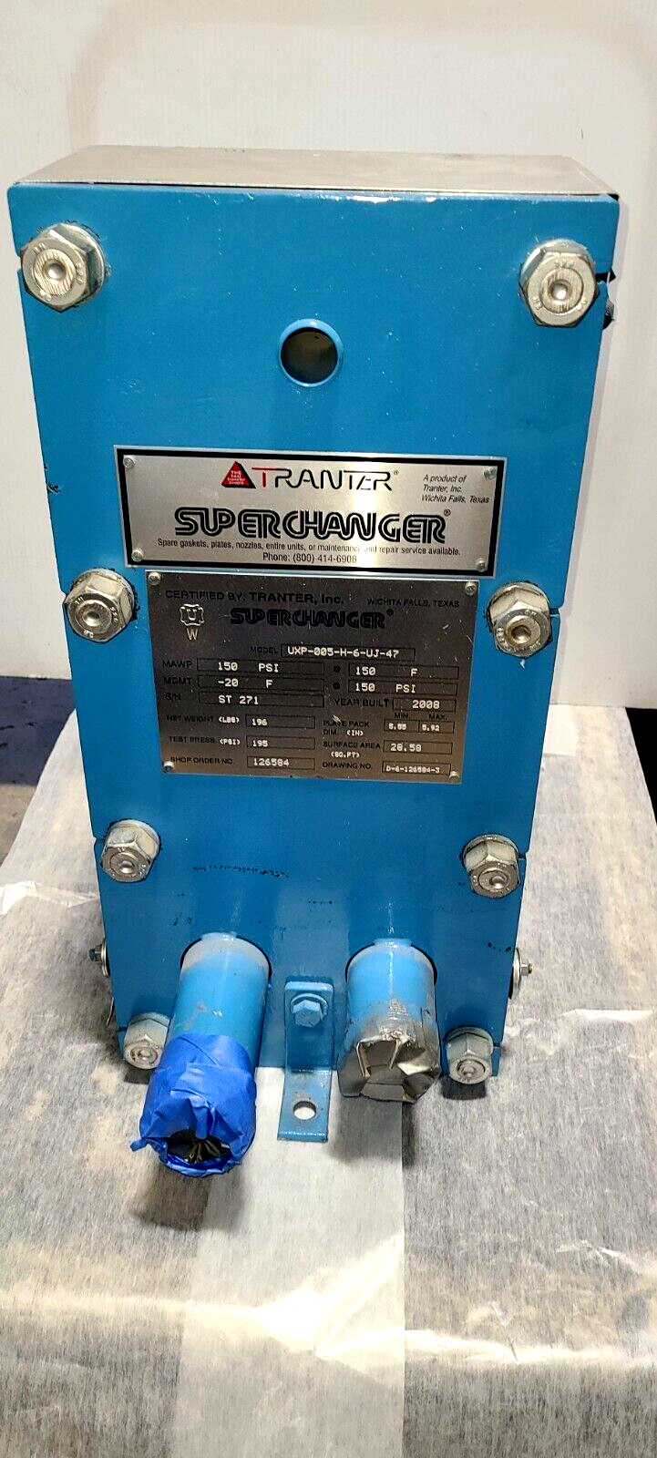 NEW TRANTER SUPERCHANGER HEAT EXCHANGER  UXP-005-H-6-UJ-47 150 PSI Alfa Laval