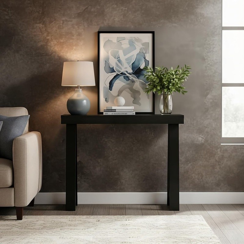 Solid Pine Console Table Entryway Accent Furniture Easy Assembly Durable Design