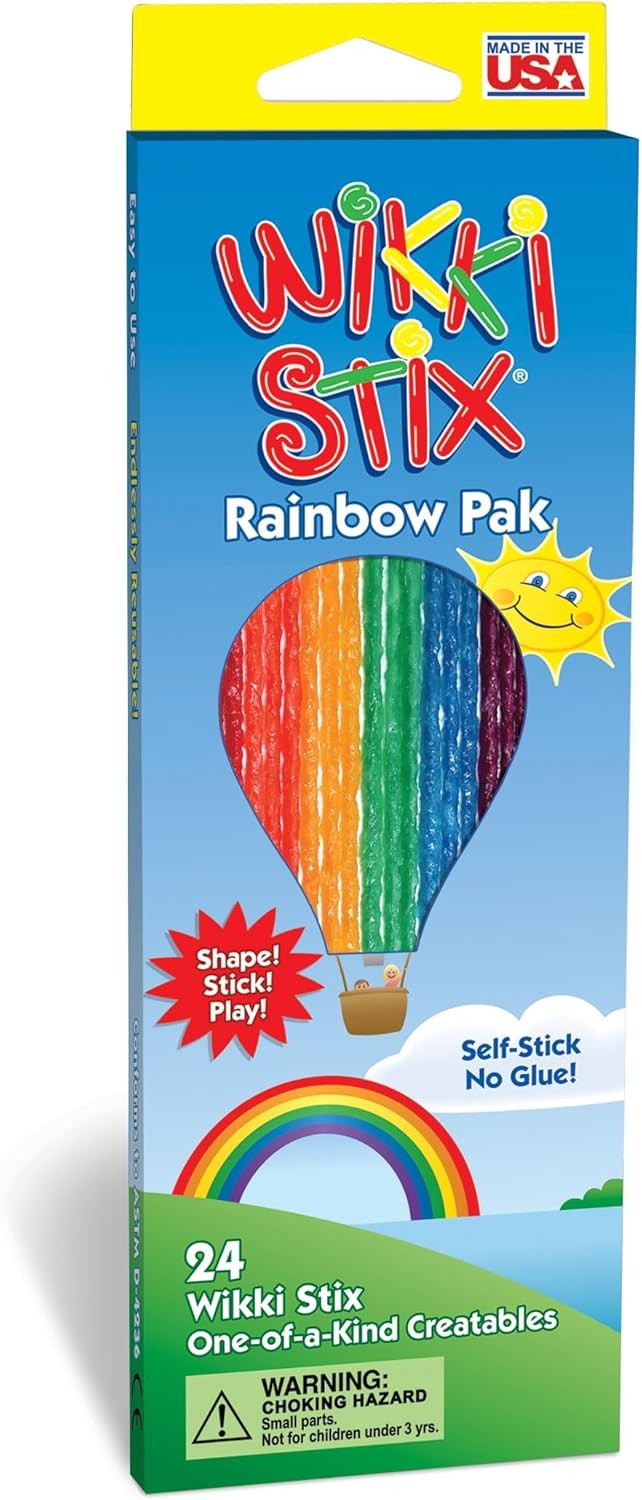 Wikki Stix Rainbow Pak Arts & Crafts, Kids Travel Essential, Pack of