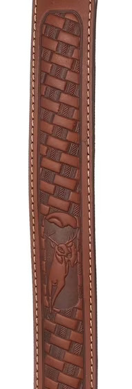 Saddle Mate Basket Weave Brown Leather Rifle Sling, Padded & Adjustable