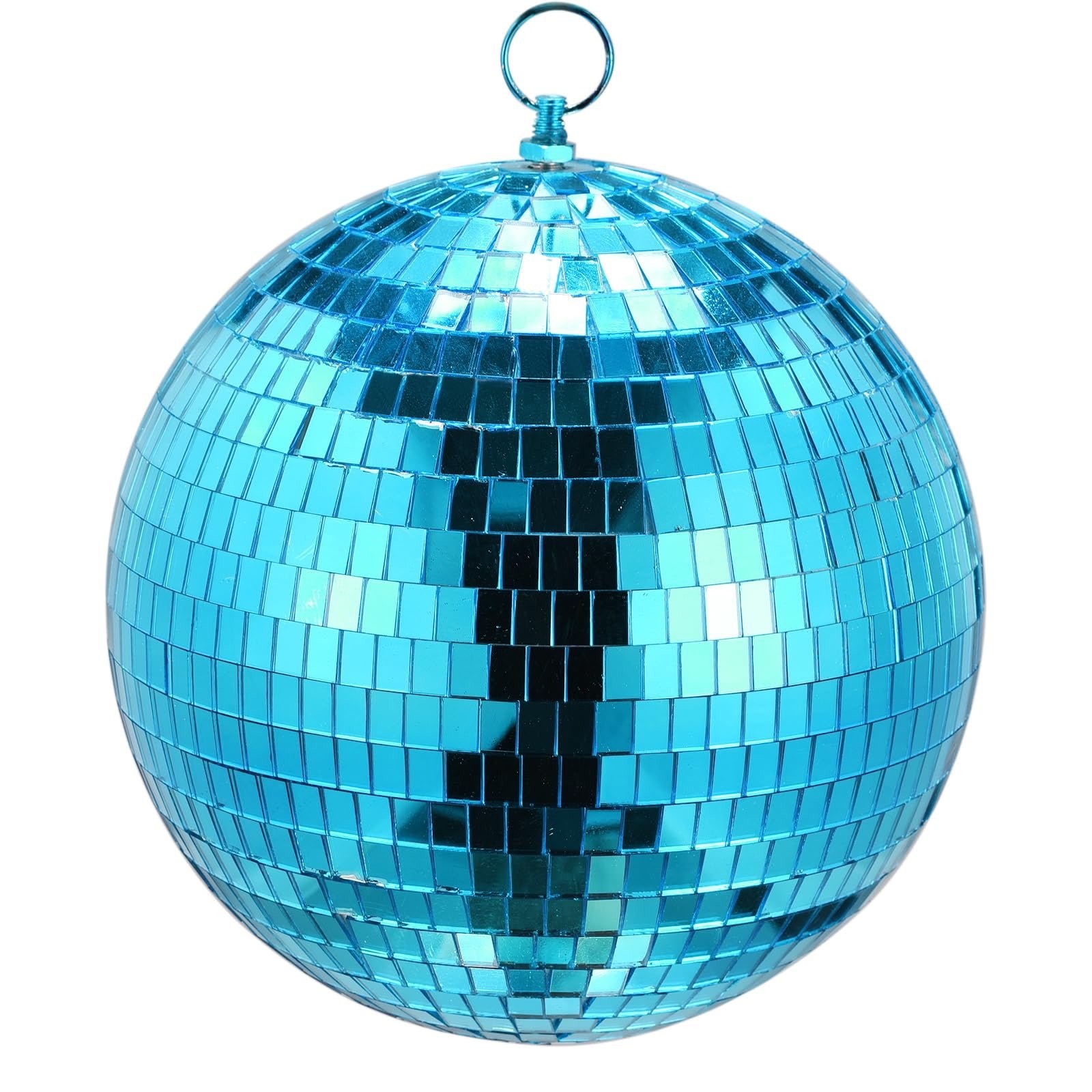 NIB Blue 8" Glass Mirror Disco Ball Reflective Hanging Decoration Party Decor
