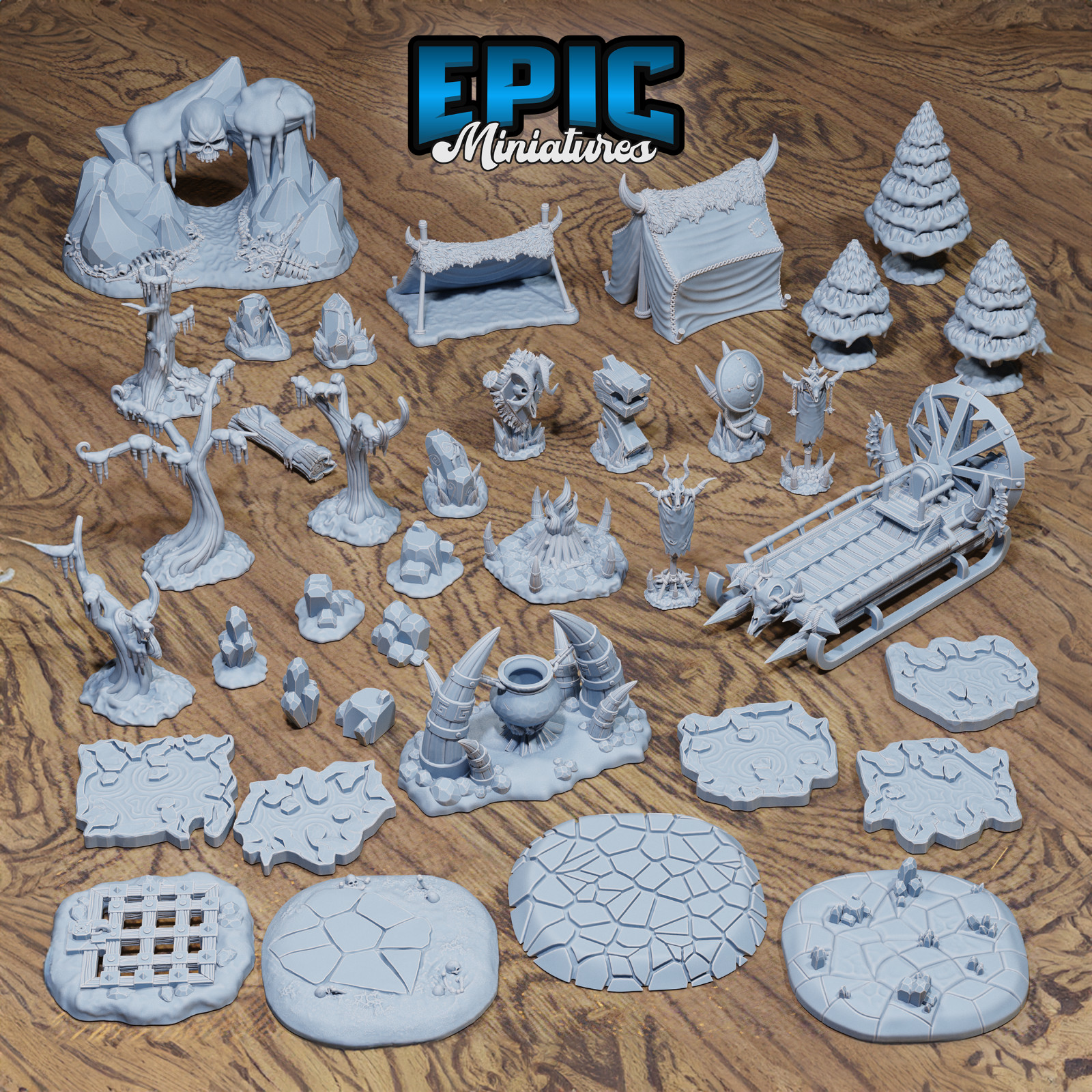 Orc Village Scatter by Epic Miniatures | D&D | DnD | Truescale | Print on Demand