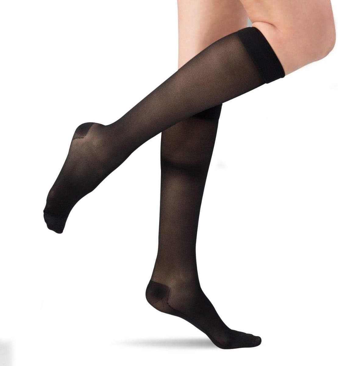 Dr Comfort Women's Select Sheer Below Knee 20-30mmHg (Black) Medium