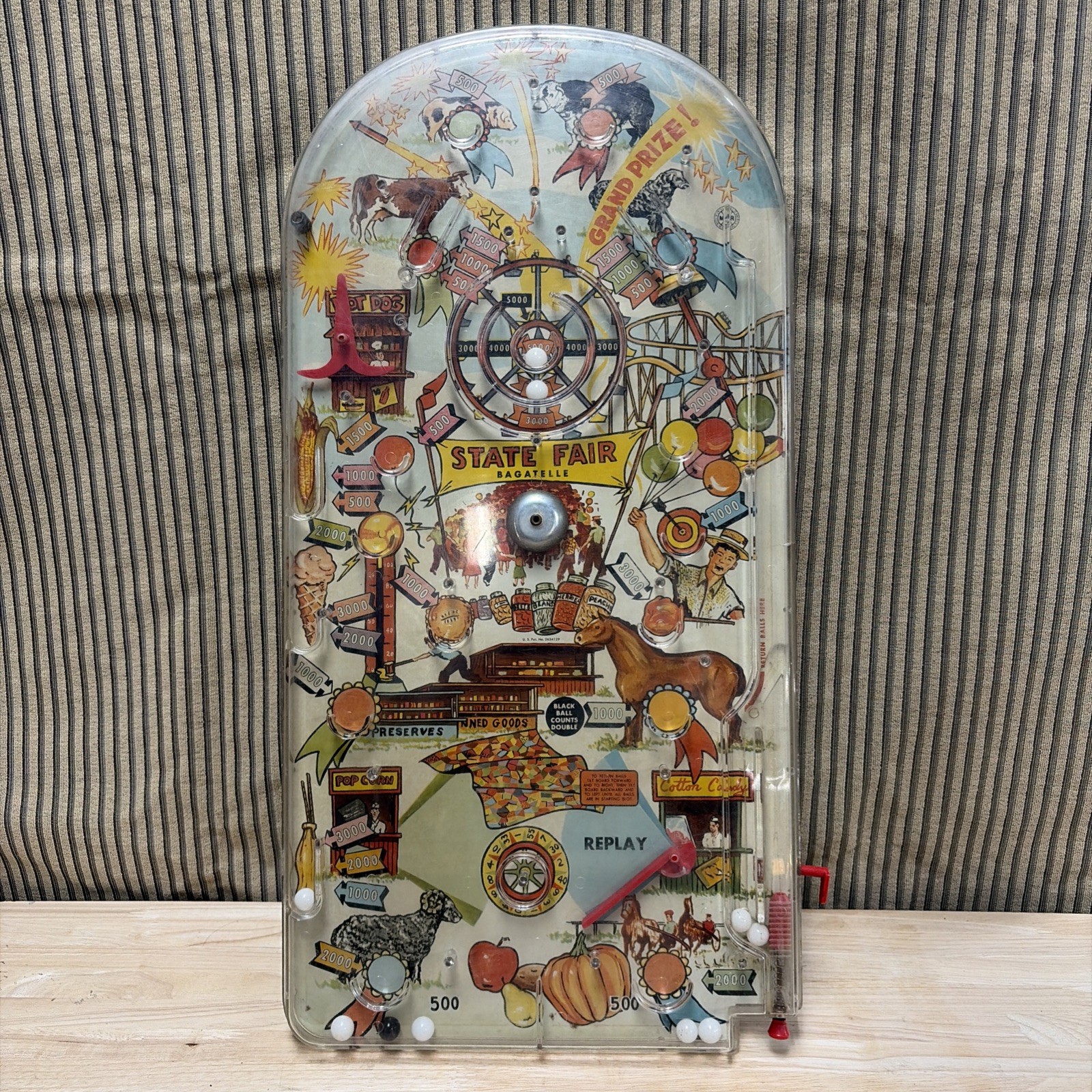 Marx Deluxe State Fair Tabletop Vintage Pinball Machine