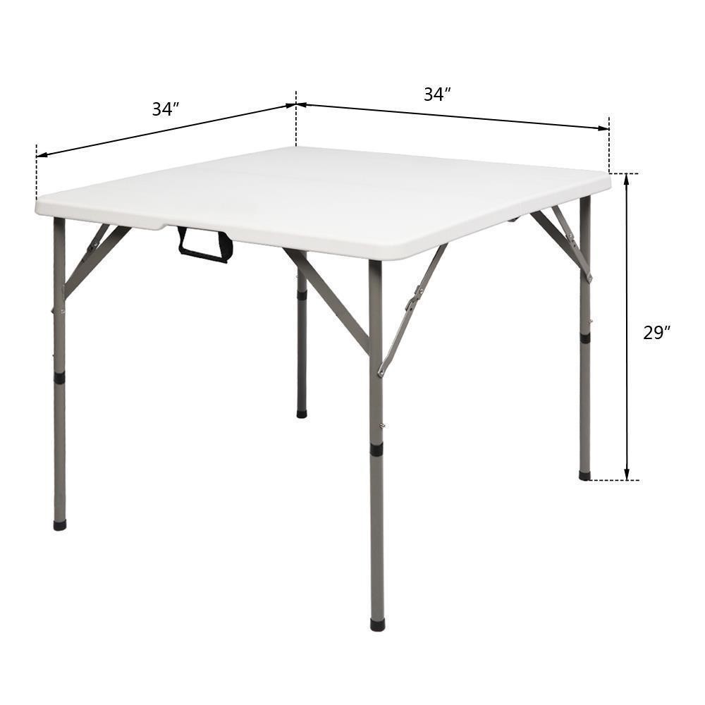 34" Protable Foldable Square Table Camping Hiking Picnic Plastic Serving Tables