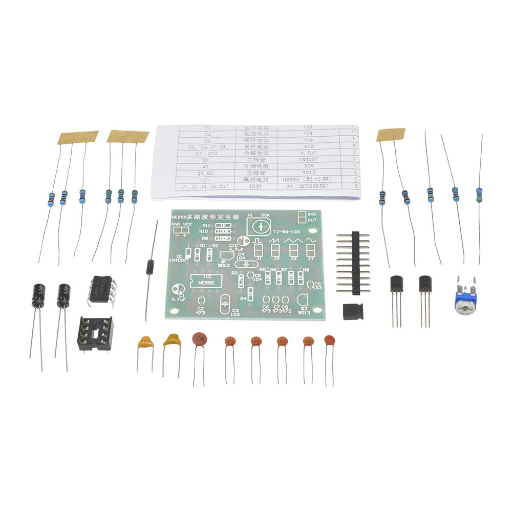 Multi-Channel NE555 Waveform Generator Module Sine Triangle Square Wave DIY Kits