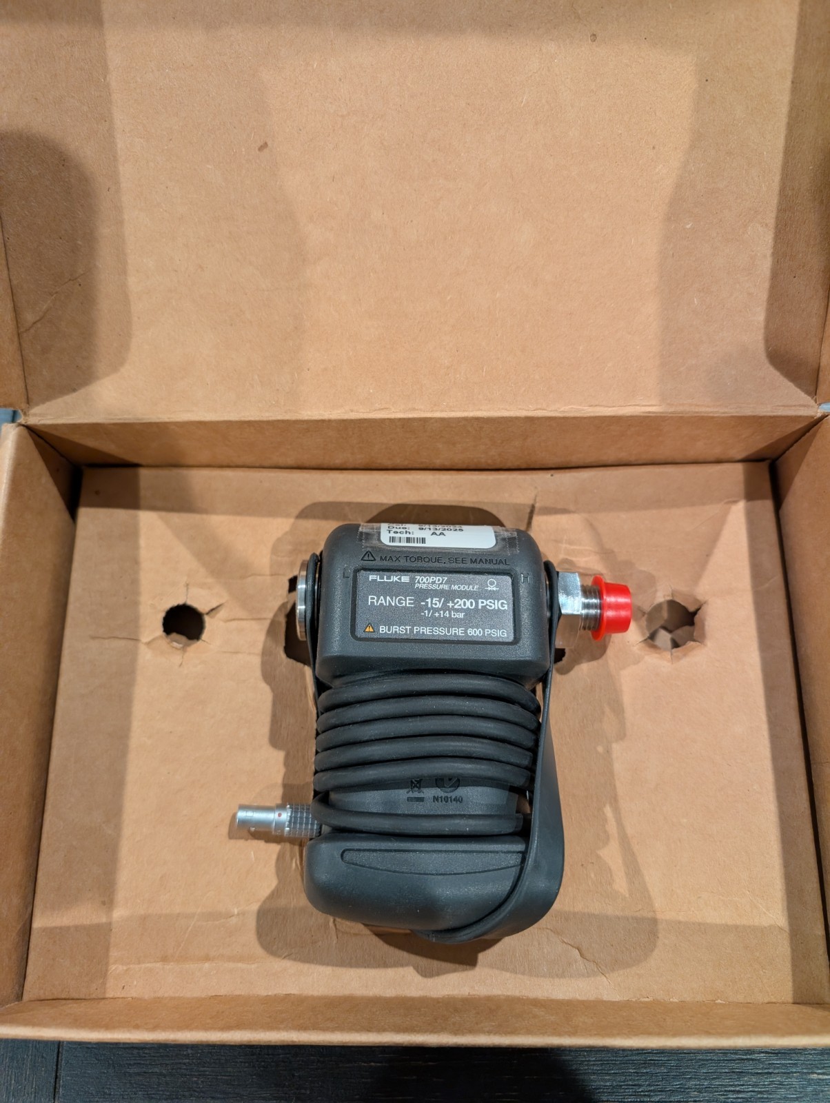 Fluke 700PD7 Pressure Module -15/+200 PSIG USED w/  CAL STICKER