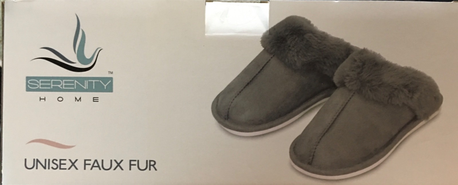 Serenity Home Unisex Faux Fur Slippers New in Box - One Size