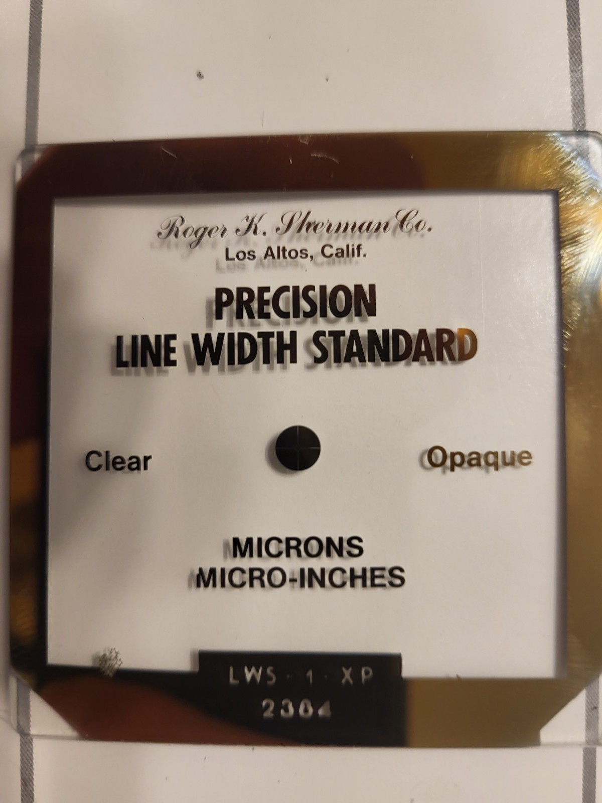 Roger K. Sherman Co. Precision Line Width Standard LWS-1-XP 2304