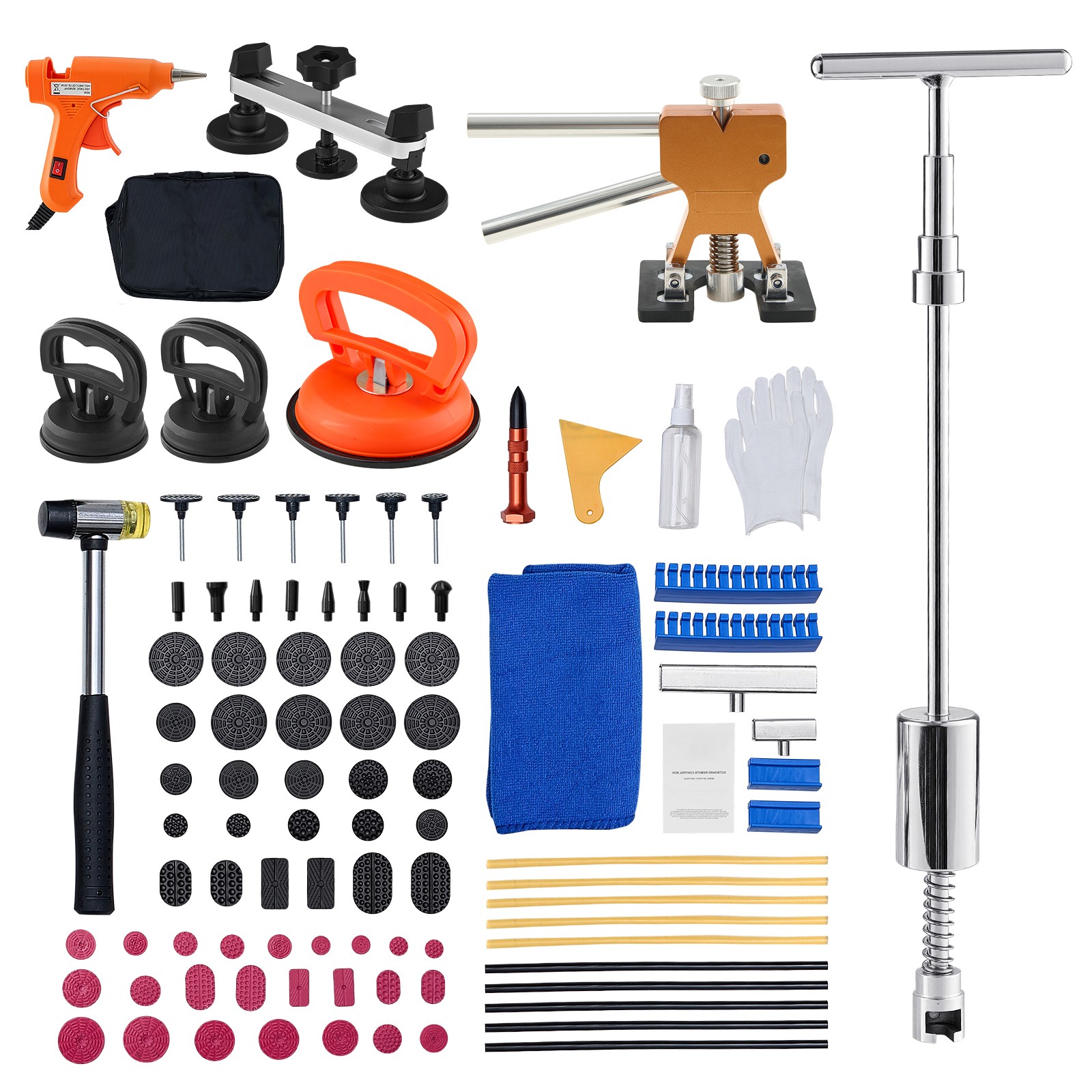 Uimoso 100pc Car Body Dent Puller Hammer Bridge Lifter Tool Paintless Remover