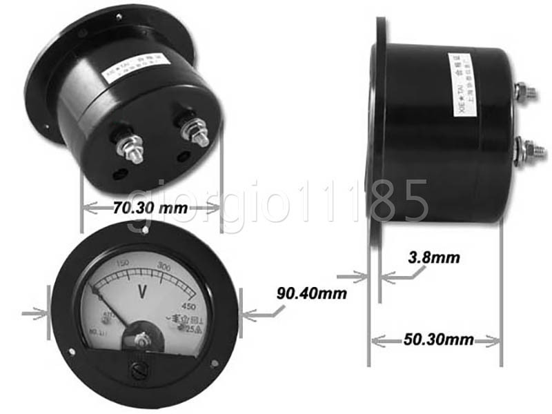 AC 0~250V Round Analog Volt Pointer Needle Panel Meter Voltmeter