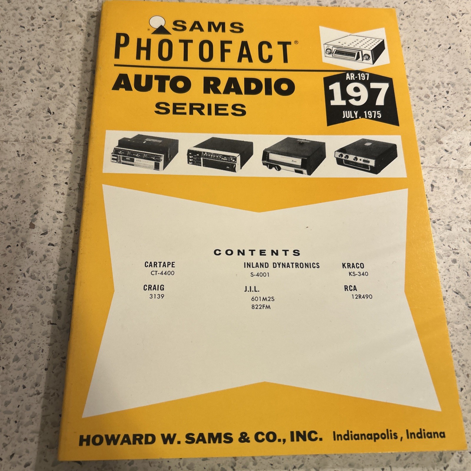 Sams Photofact Auto Radio Series AR-197
