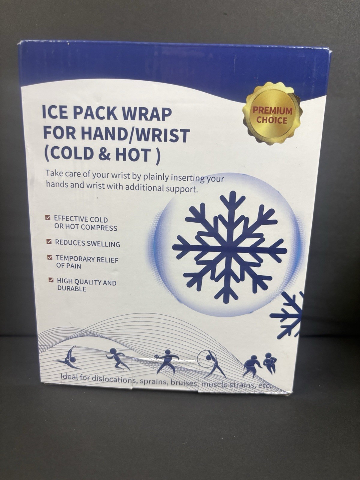 Wrist Ice Pack Wrap, Reusable Ice Glove for Hot & Cold Hand Compress