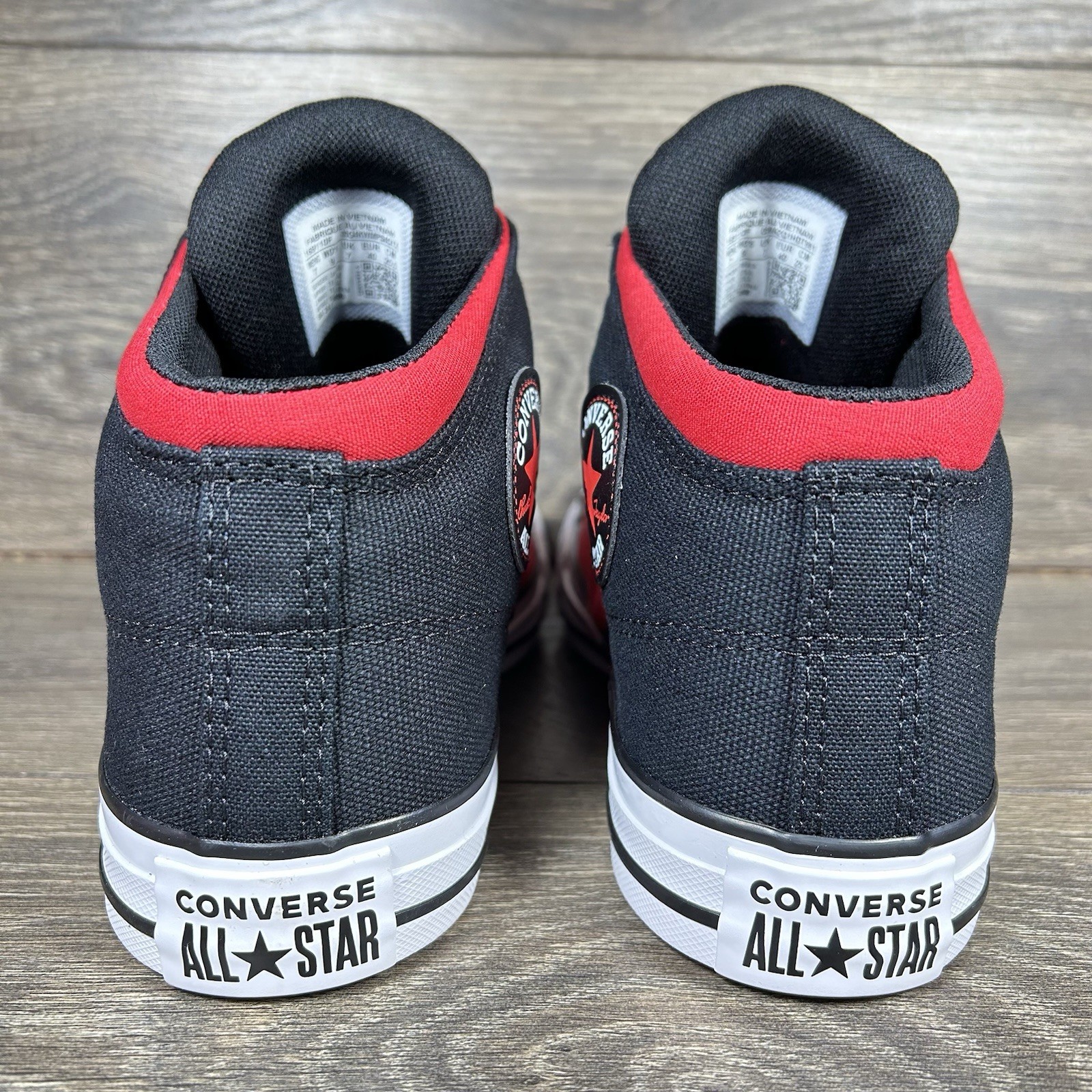 Converse Mens Chuck Taylor All Star High Street Mid Red Black Shoes Sneakers New