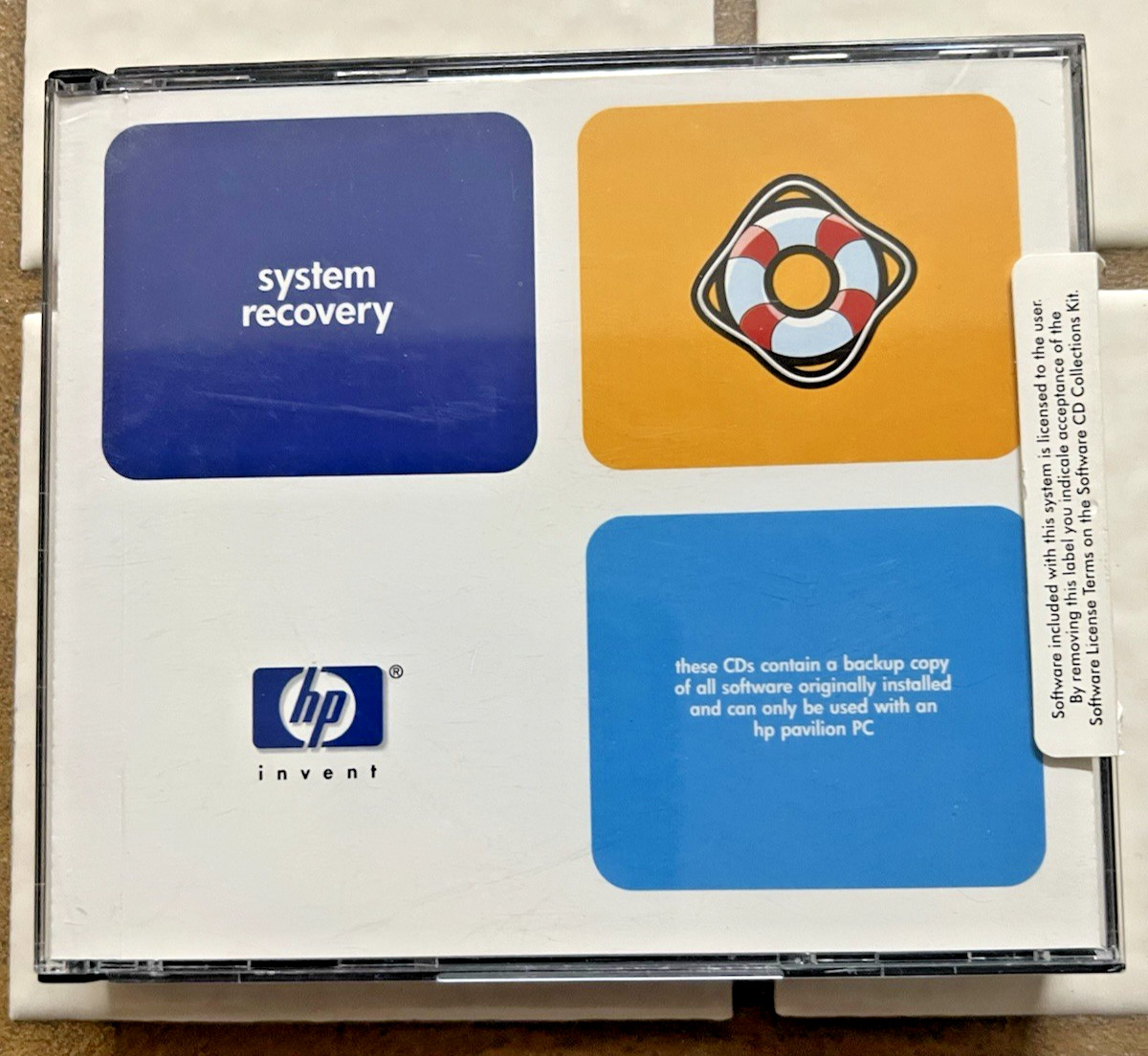 HP Pavilion Recovery 3 Disc CD Set System & Application Recovery 2000 Nice Discs