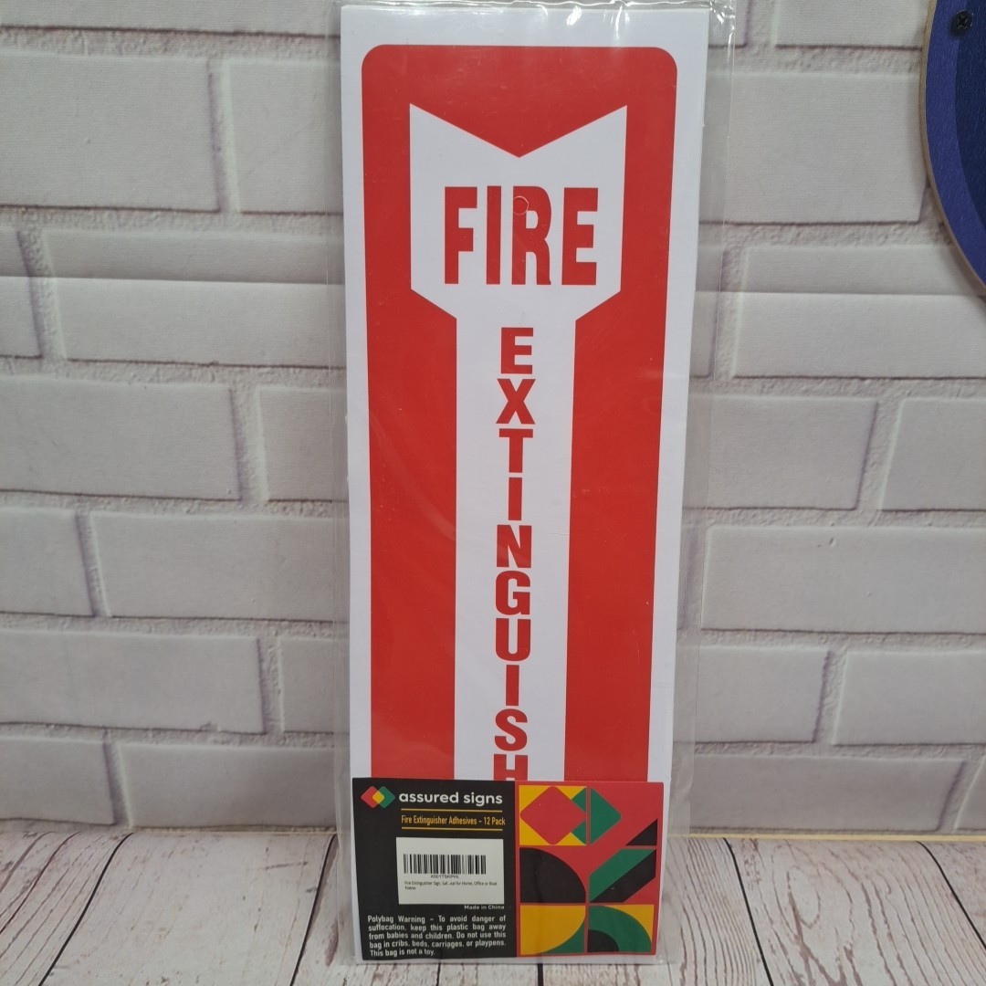 Pack Of 12 Fire Extinguisher Vinyl Sticker Sign 4"X 12"