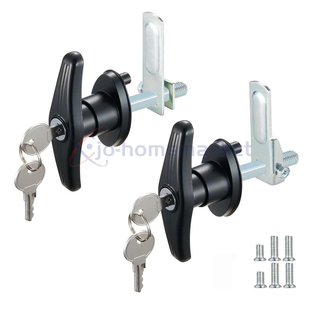 Pair Truck Cap Lock T Handles for Pickup Truck Cap Topper Camper Shell W/ Screws