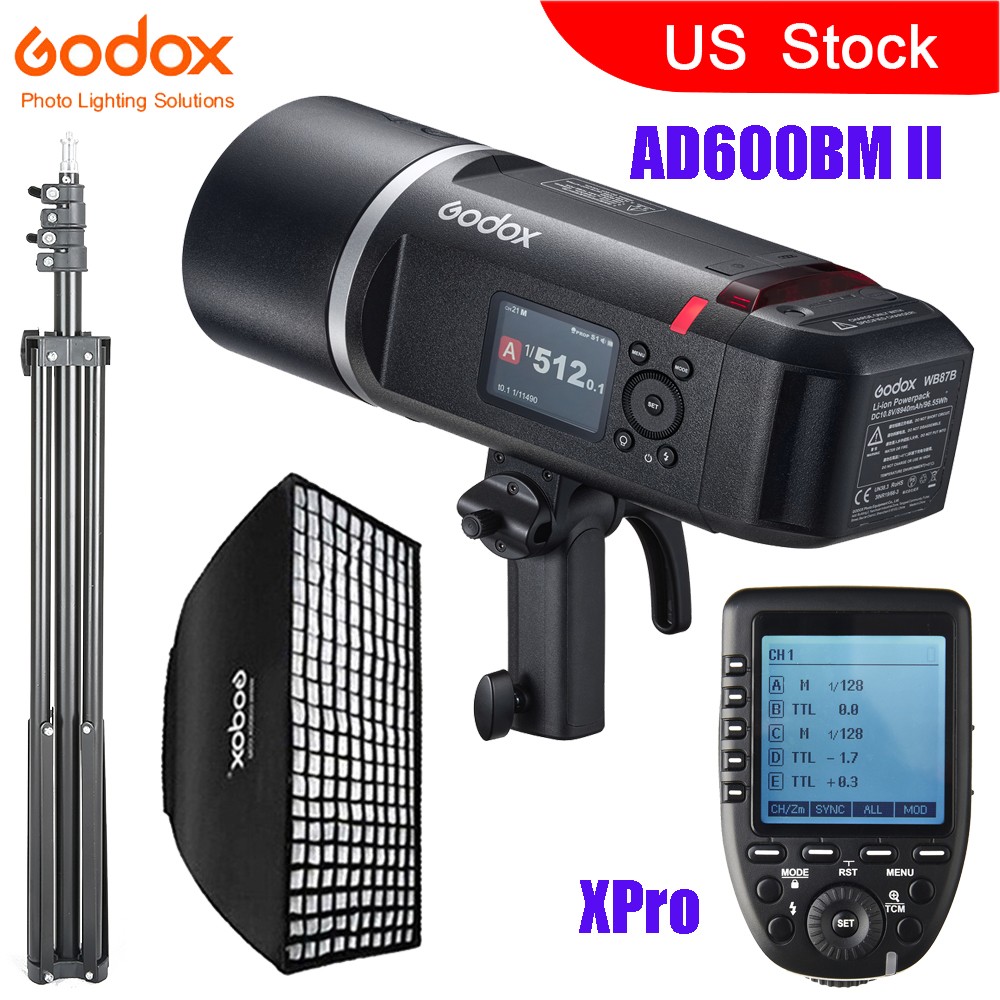 Godox AD600BMII 600Ws Outdoor Flash+Xpro Trigger+60*90cm Grid Softbox+Stand Kit