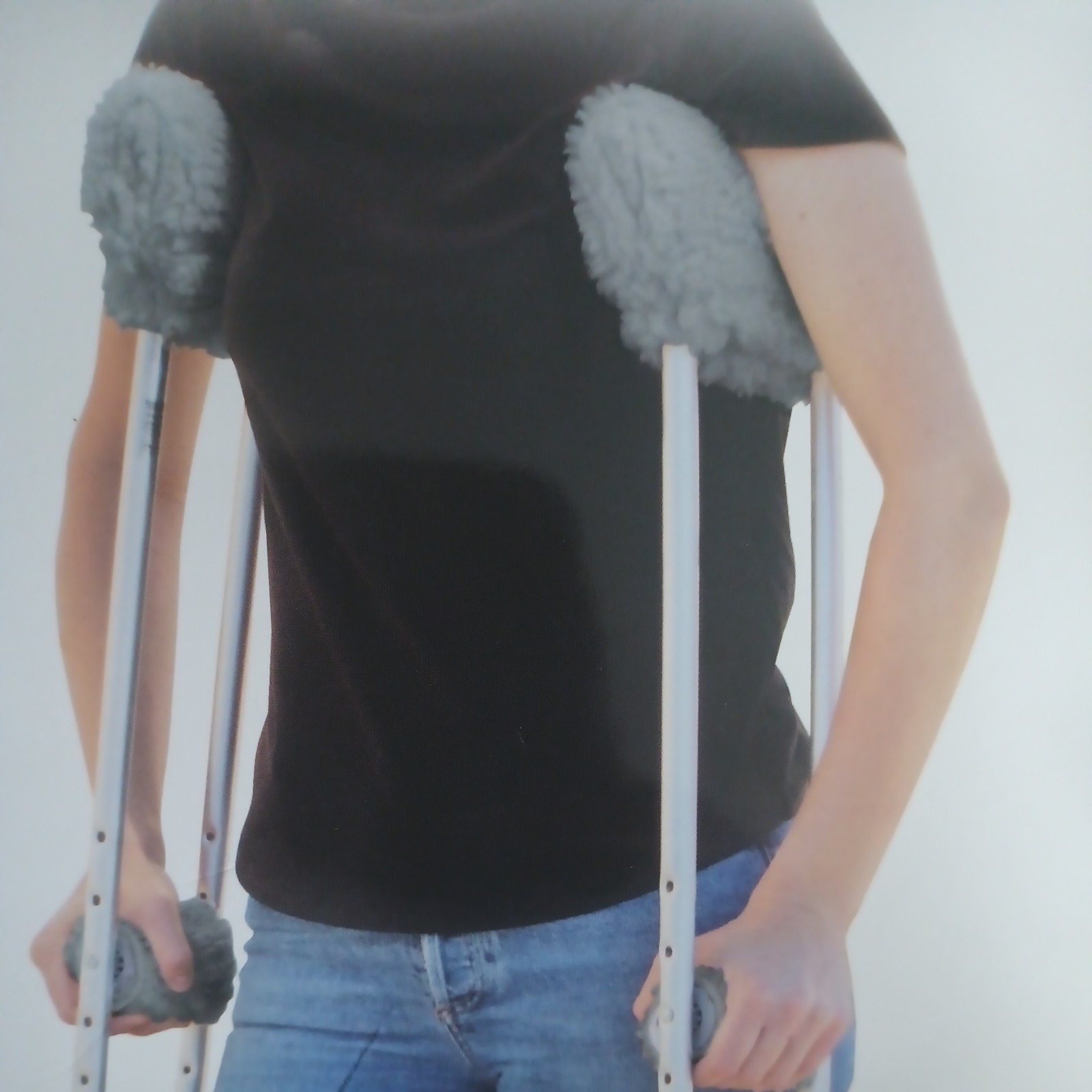 Vive Sheepskin Crutch Pads & Hand Grips - Comfy, Breathable, Machine Washable