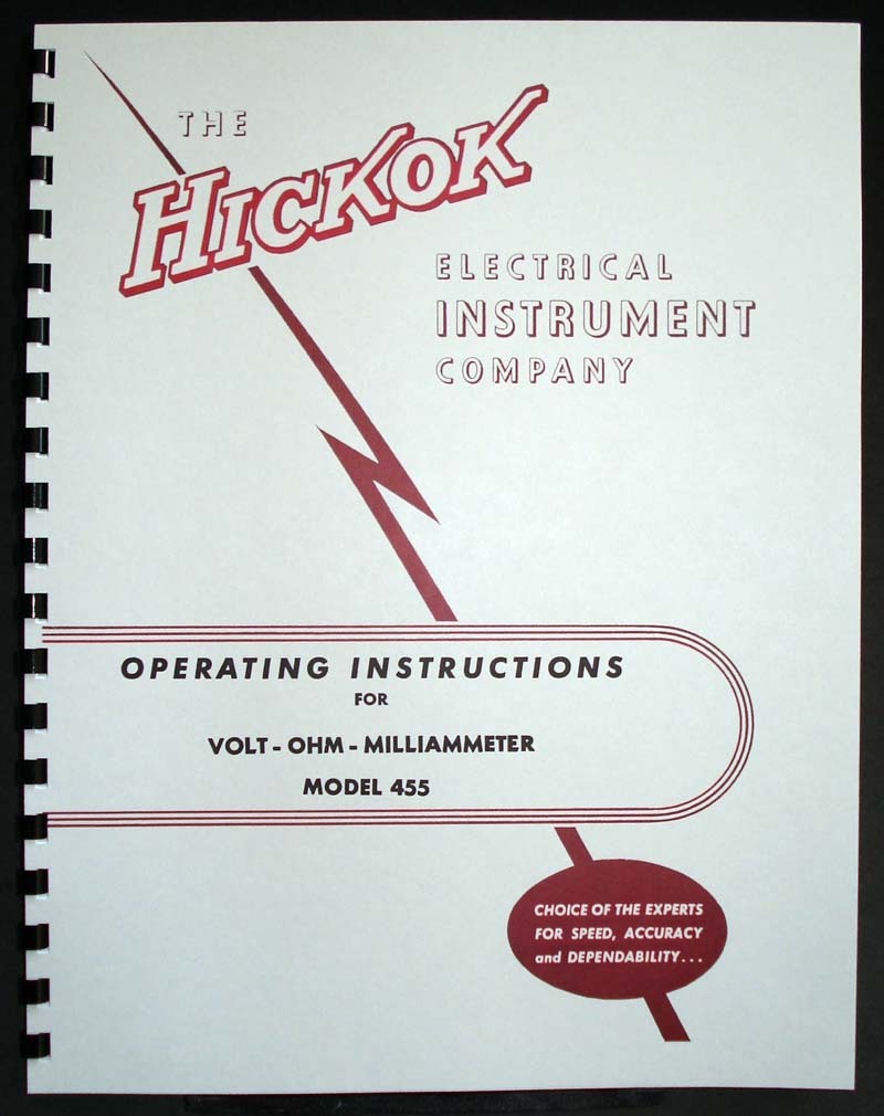 Hickok 455 Volt-Ohm-Milliammeter Operating Manual