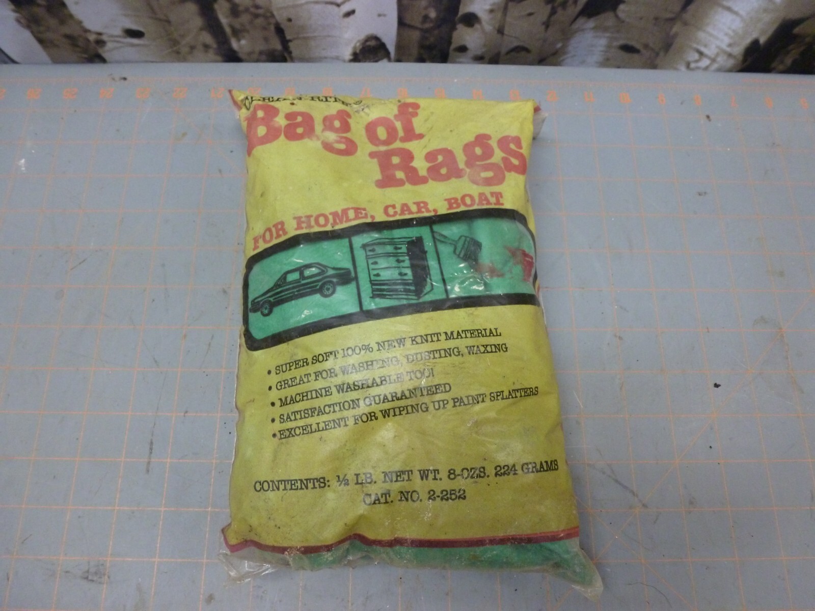 VTG NOS Clean-Rite Bag of Rags Green Super Soft Knit Material 8oz